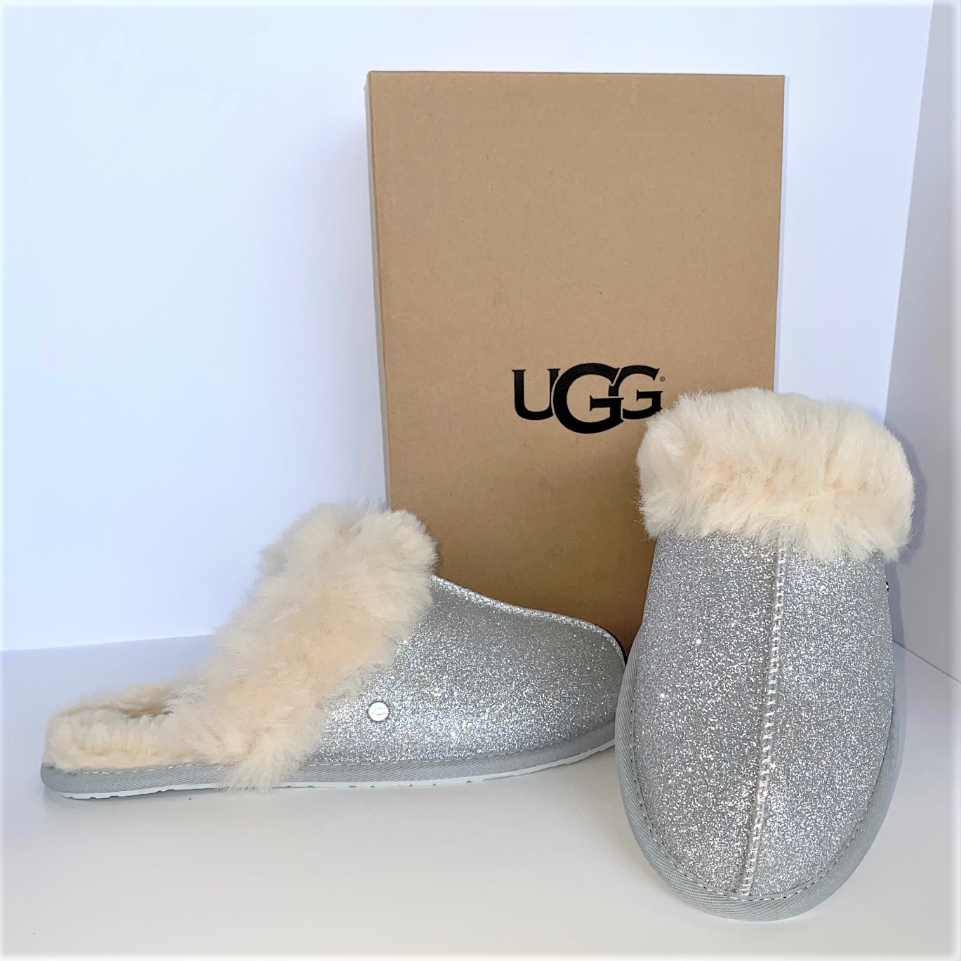 UGG Scuffette II Silver Metallic Slippers - UGGS-Amore